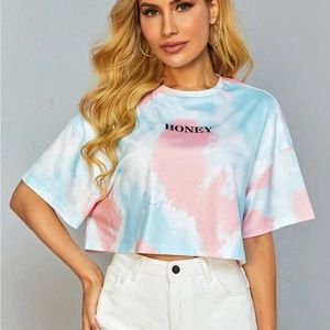 4/15$ Honey oversized cropped tee shirt